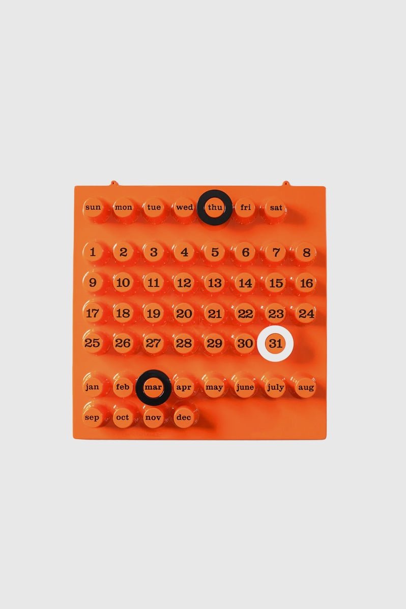 Orange Ring-A-Date Perpetual Calendar by Giorgio Della Beffa