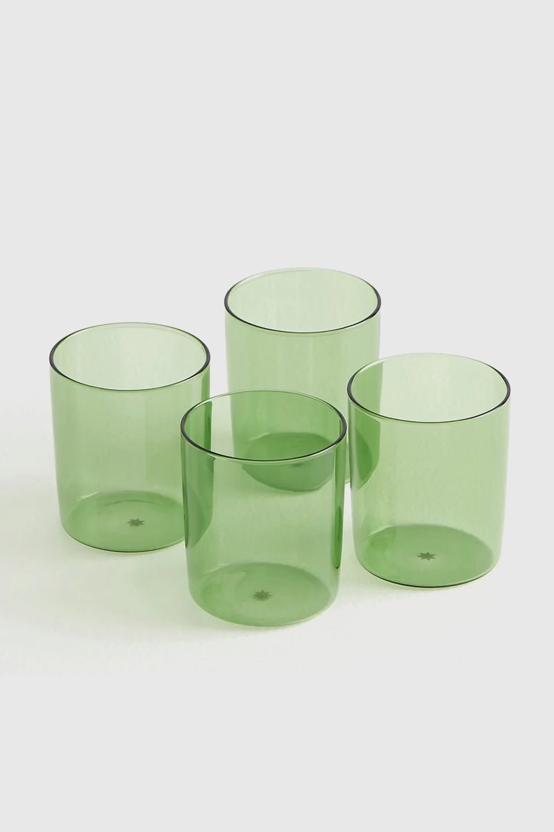 Otto's Corner Store - 4 DRINKING GLASSES LARGE GREEN