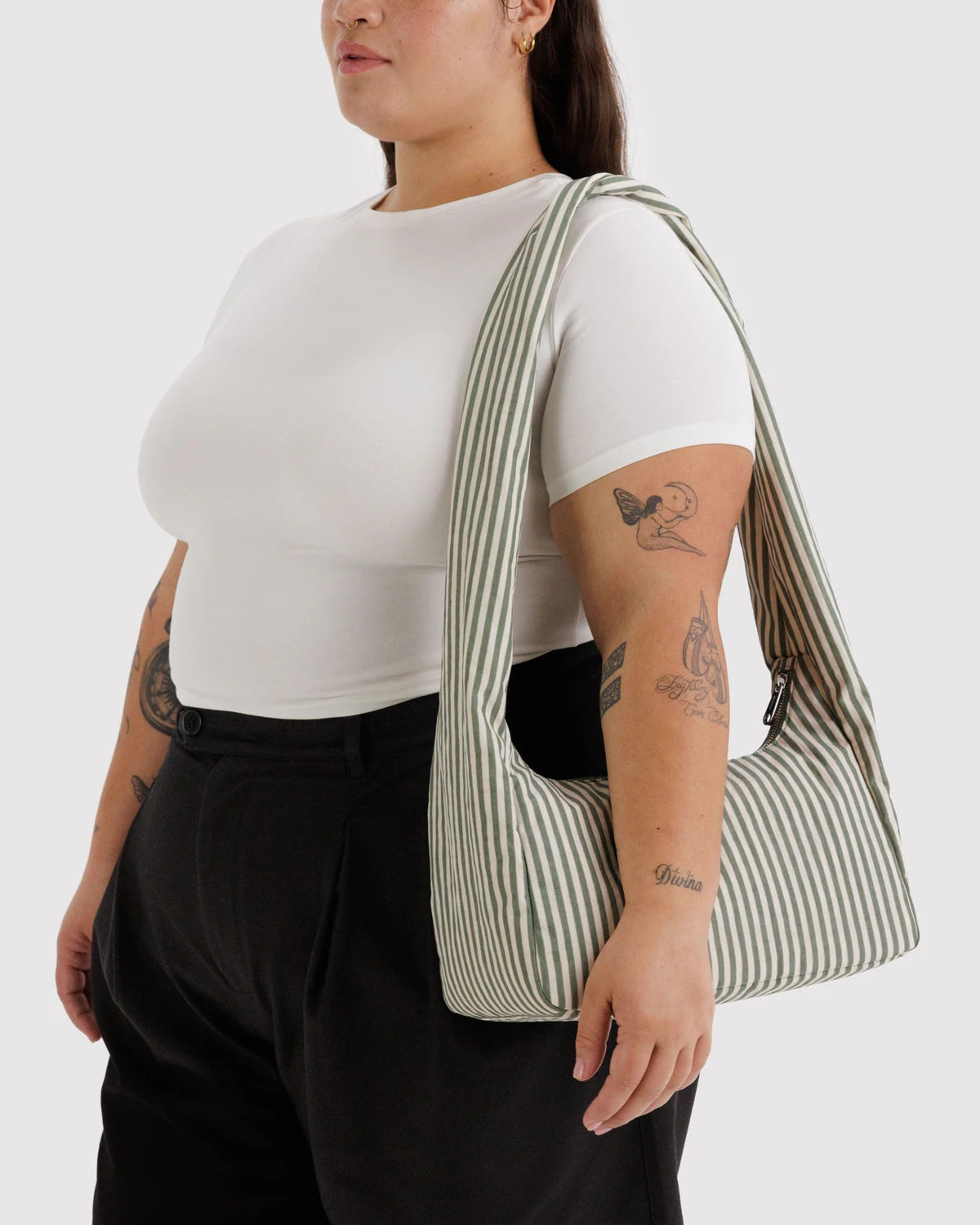 Baggu | Nylon Meringue Bag - Sage Stripe