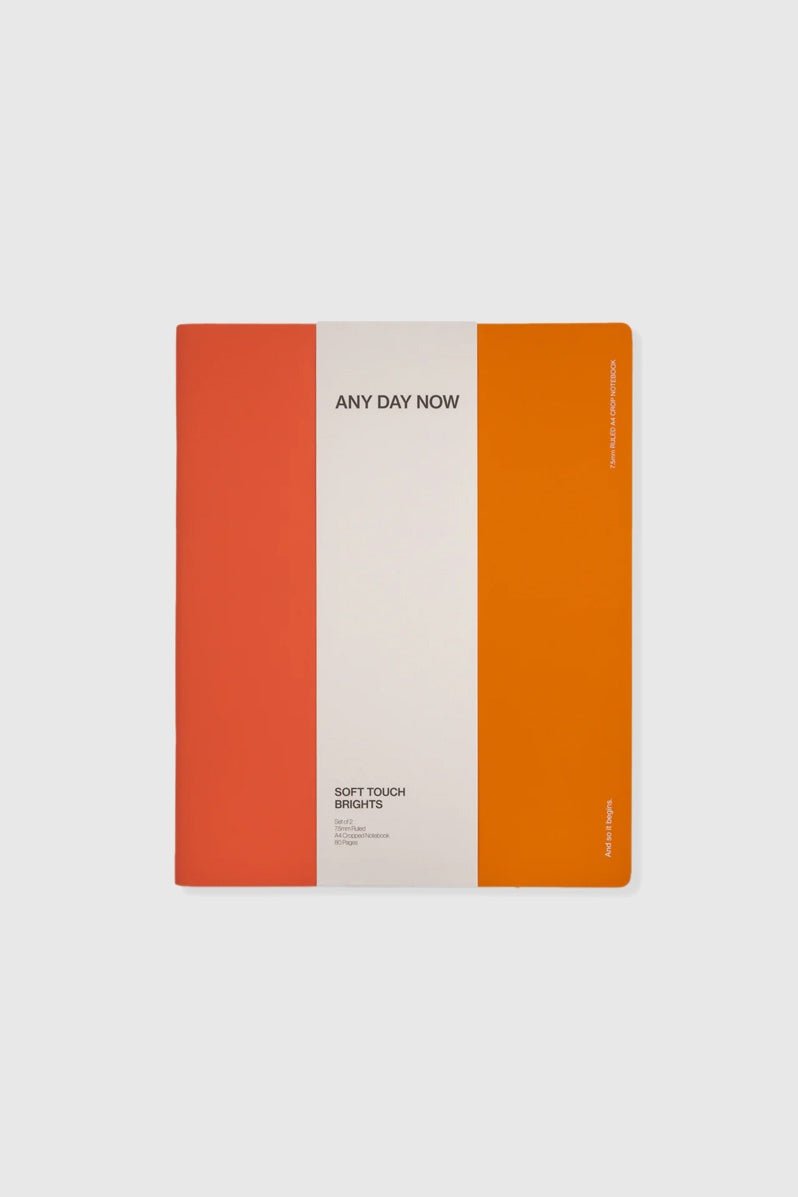 Otto's Corner Store - A4 Cropped Notebook - Set of Two - Orange & Red