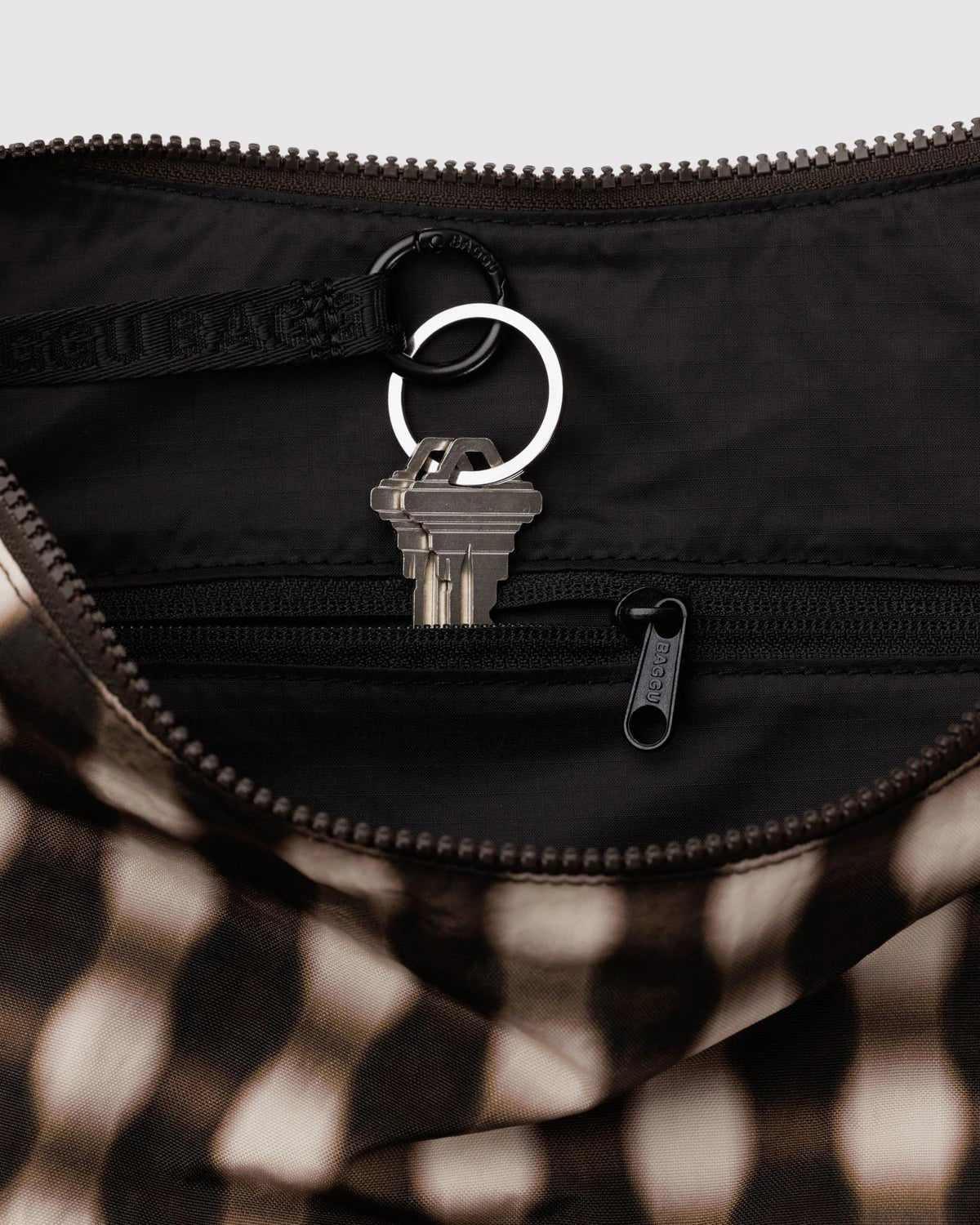 Otto's Corner Store - Baggu | Large Nylon Crescent Bag - Blurred Gingham Brown