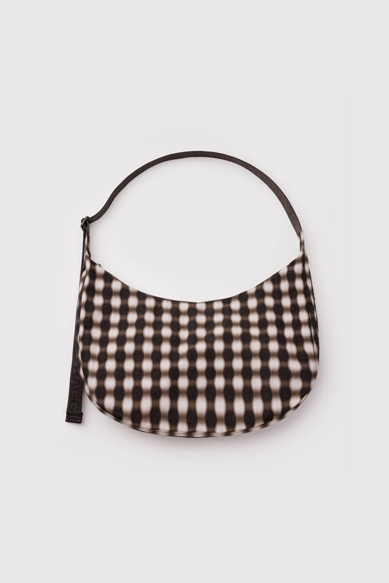 Otto's Corner Store - Baggu | Large Nylon Crescent Bag - Blurred Gingham Brown