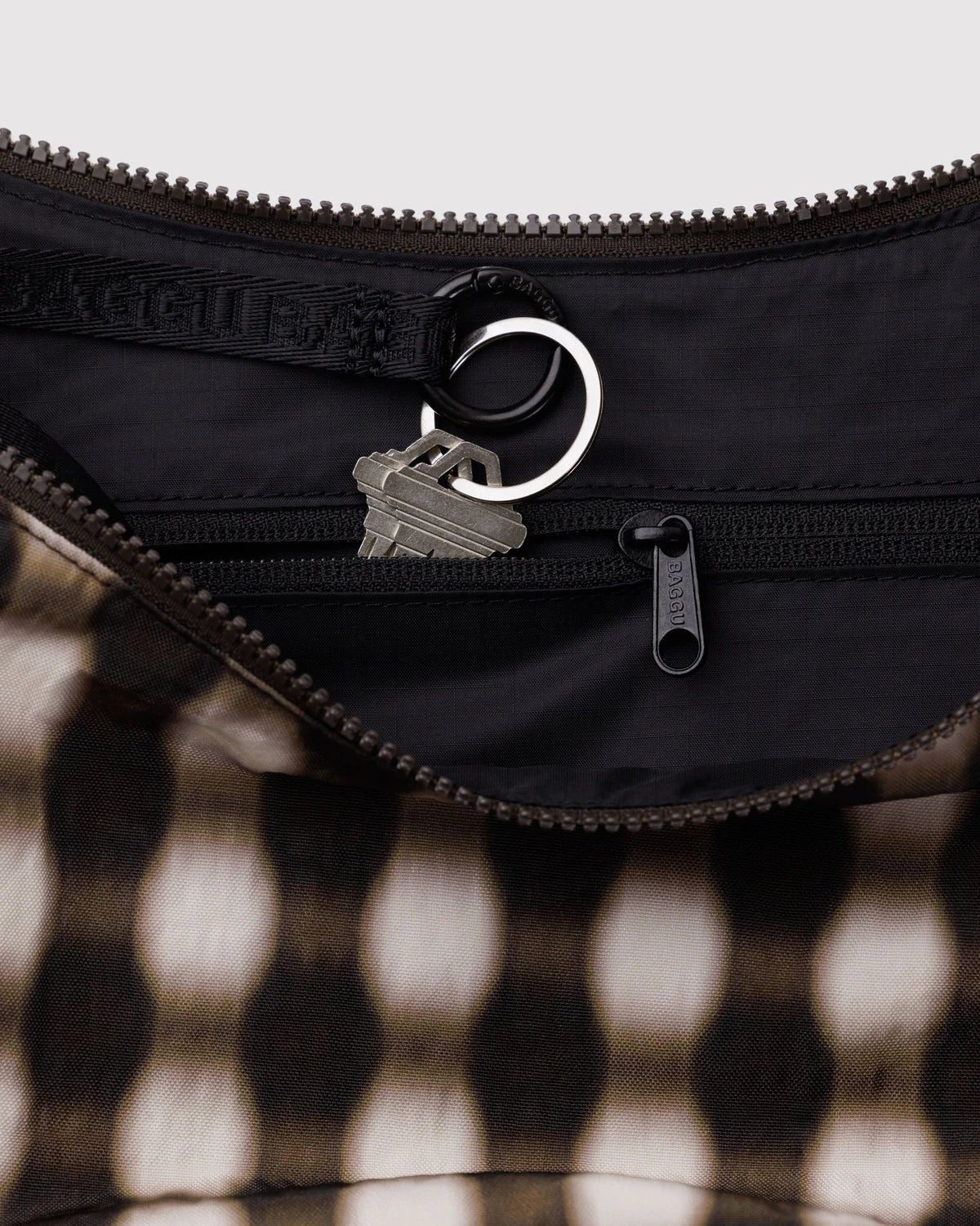 Otto's Corner Store - Baggu | Medium Nylon Crescent Bag - Blurred Gingham Brown
