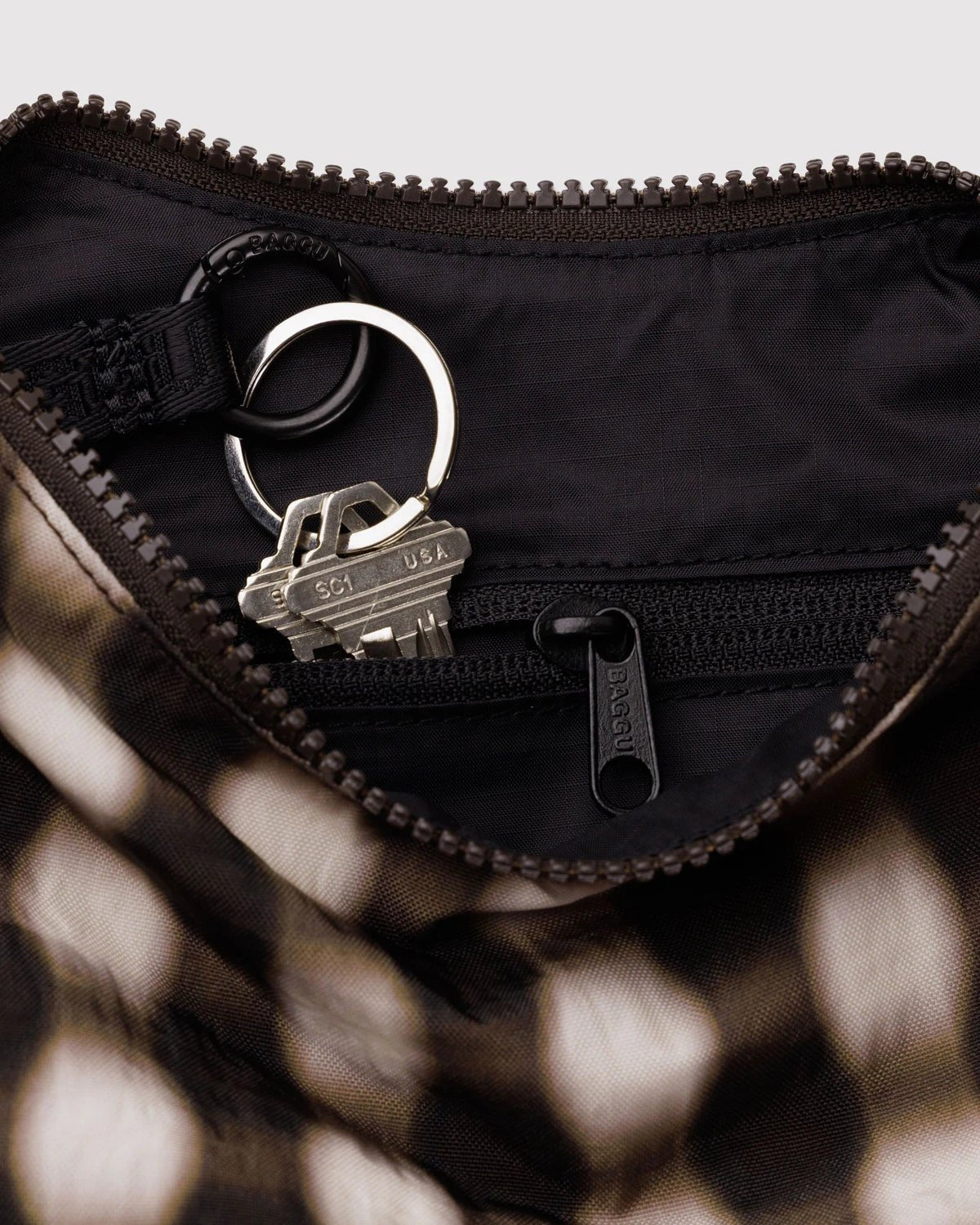 Otto's Corner Store - Baggu | Small Nylon Crescent Bag - Brown Blurred Gingham