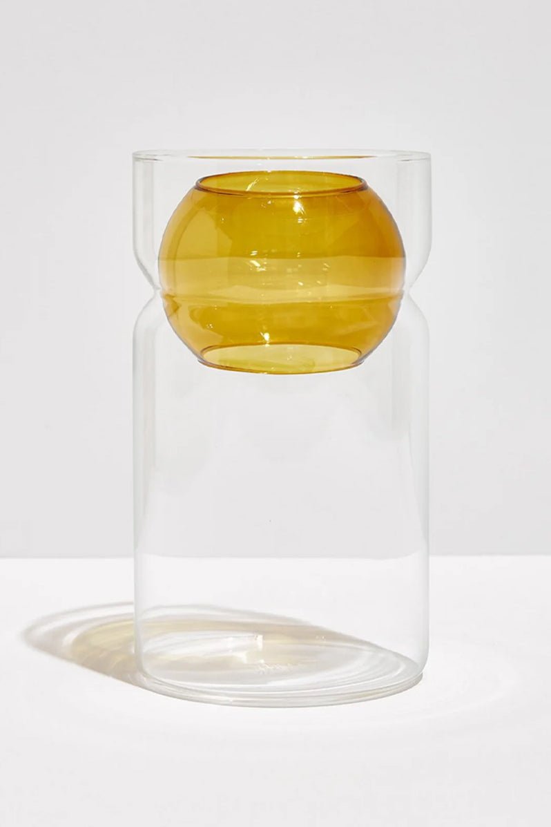 Otto's Corner Store - BALANCE VASE - CLEAR + AMBER