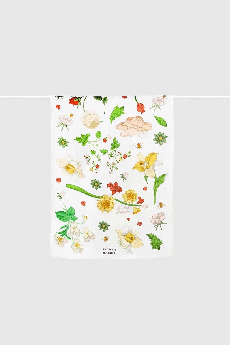 Otto's Corner Store - Father Rabbit | Vintage Wallpaper Linen Tea Towel