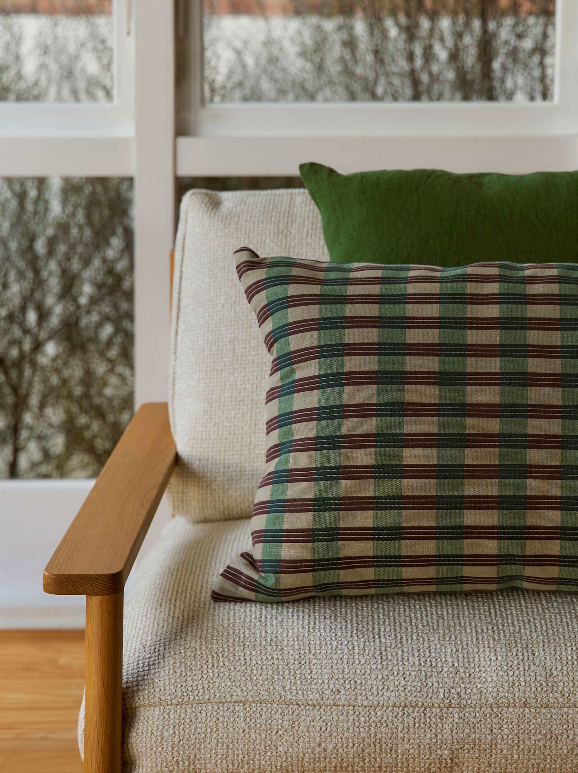 Otto's Corner Store - Folio Cushion w/ Duck Feather & Down Inner - Mint & Boysenberry