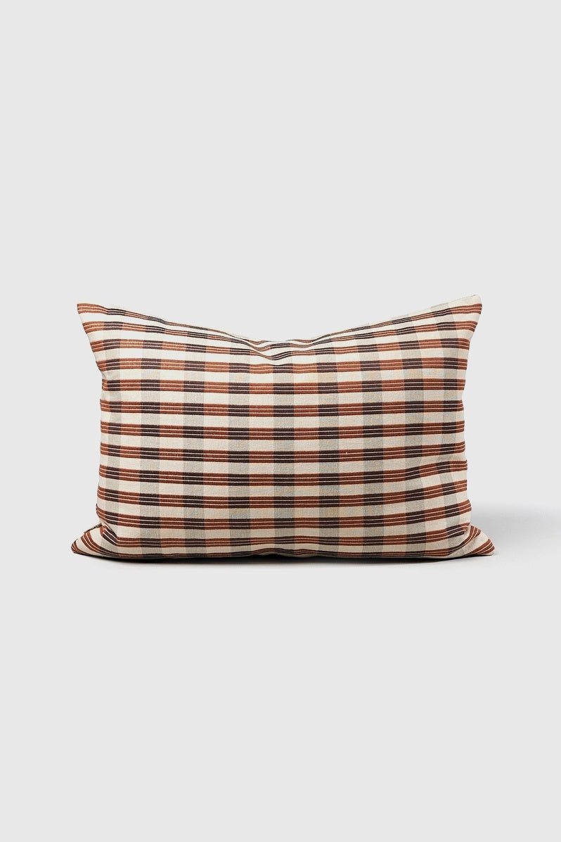 Otto's Corner Store - Folio Cushion w/ Duck Feather & Down Inner - Russet/Mulberry