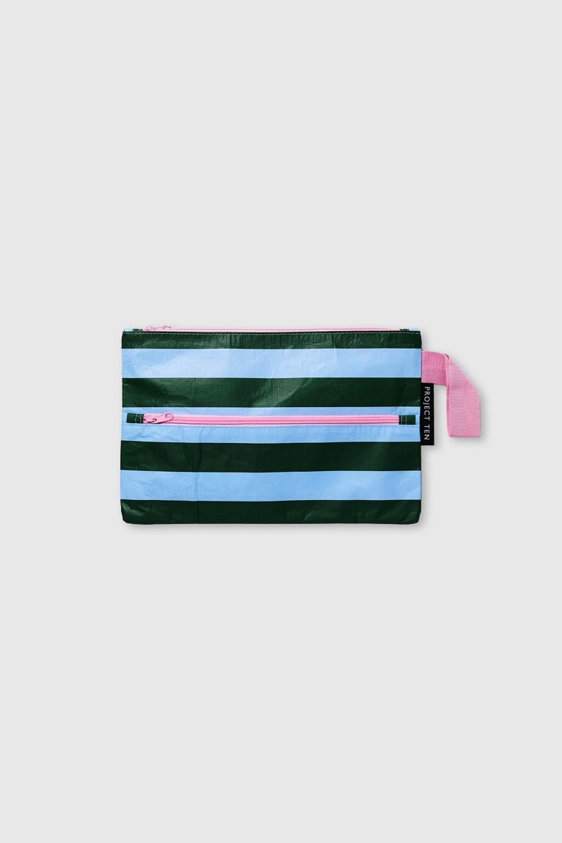 Otto's Corner Store - Green & Blue Stripe Pencil Case
