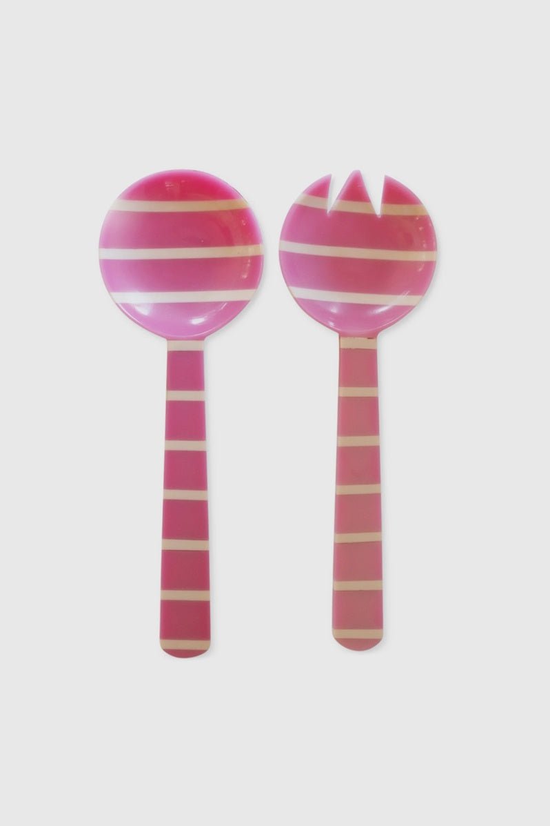 Otto's Corner Store - Gypsy Rose Stripe Resin Salad Servers