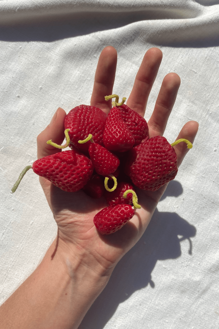 Otto's Corner Store - Handmade Beeswax Strawberry Candles