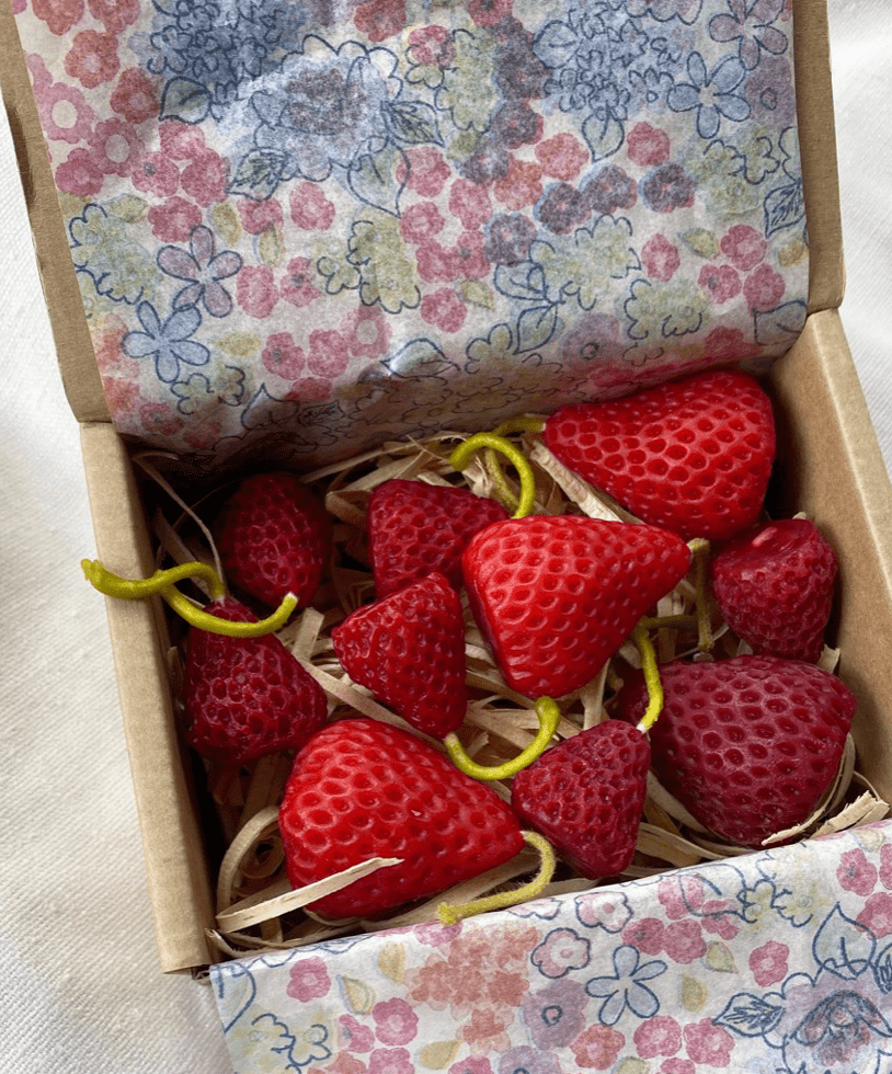 Otto's Corner Store - Handmade Beeswax Strawberry Candles