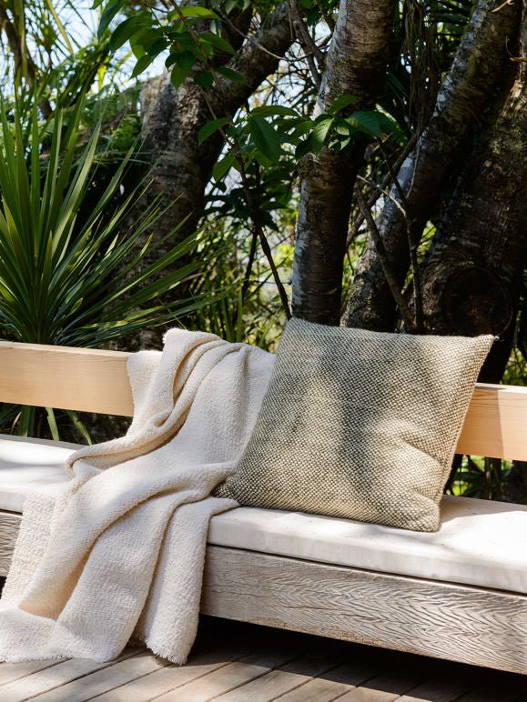 Otto's Corner Store - Hutt Wool Cushion w/ Feather & Down Inner - Ivy/Natural