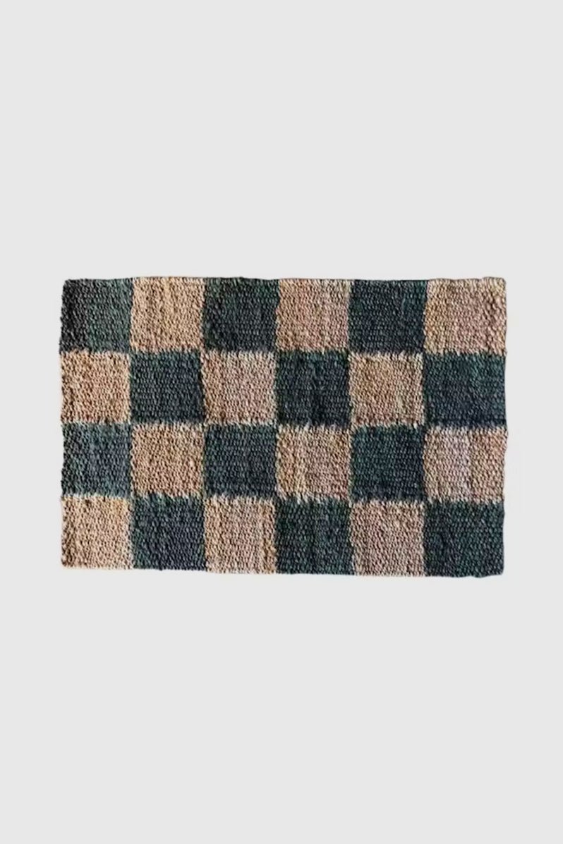 Otto's Corner Store - Jute Mat Green Checker