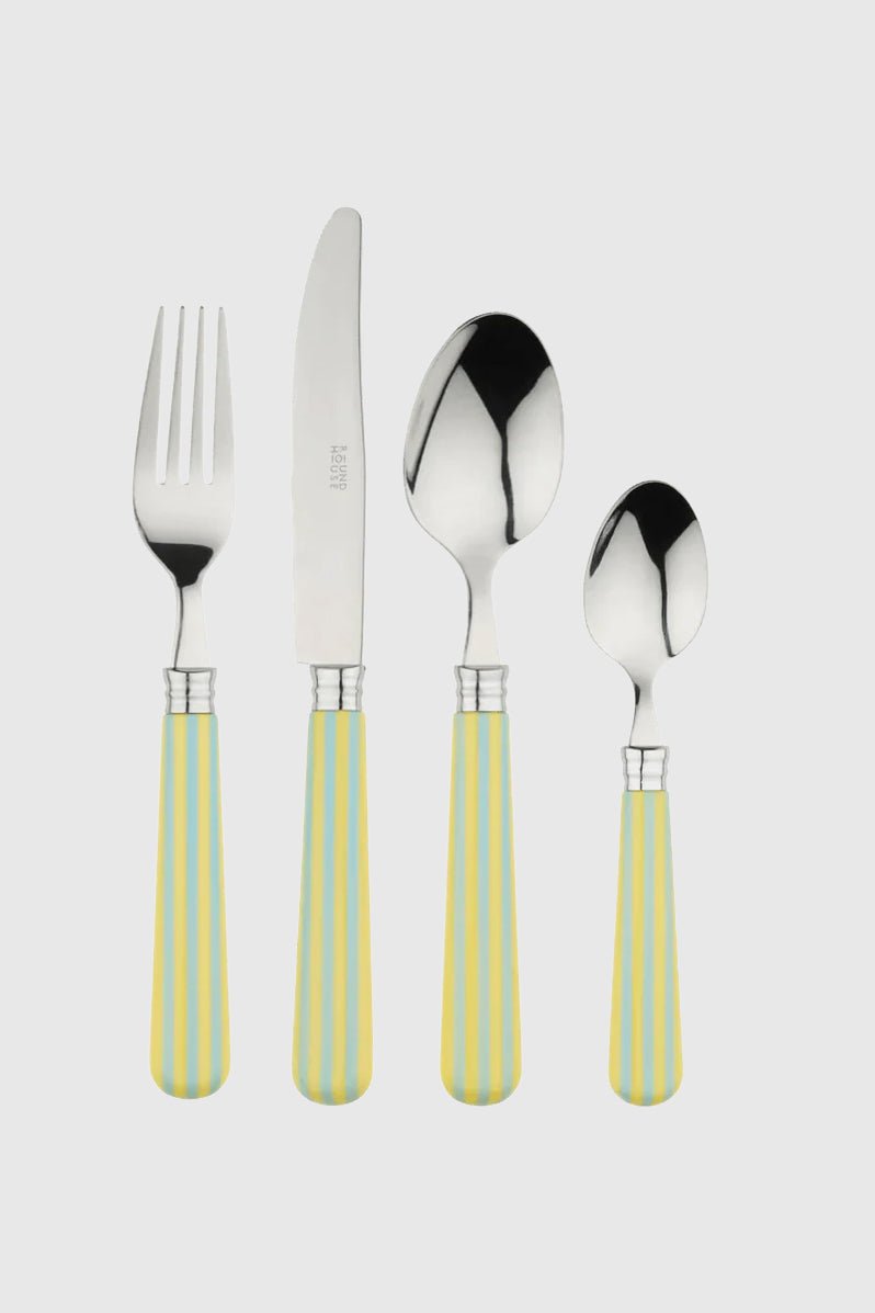 Otto's Corner Store - Lemon & Blue Stripe Cutlery Set