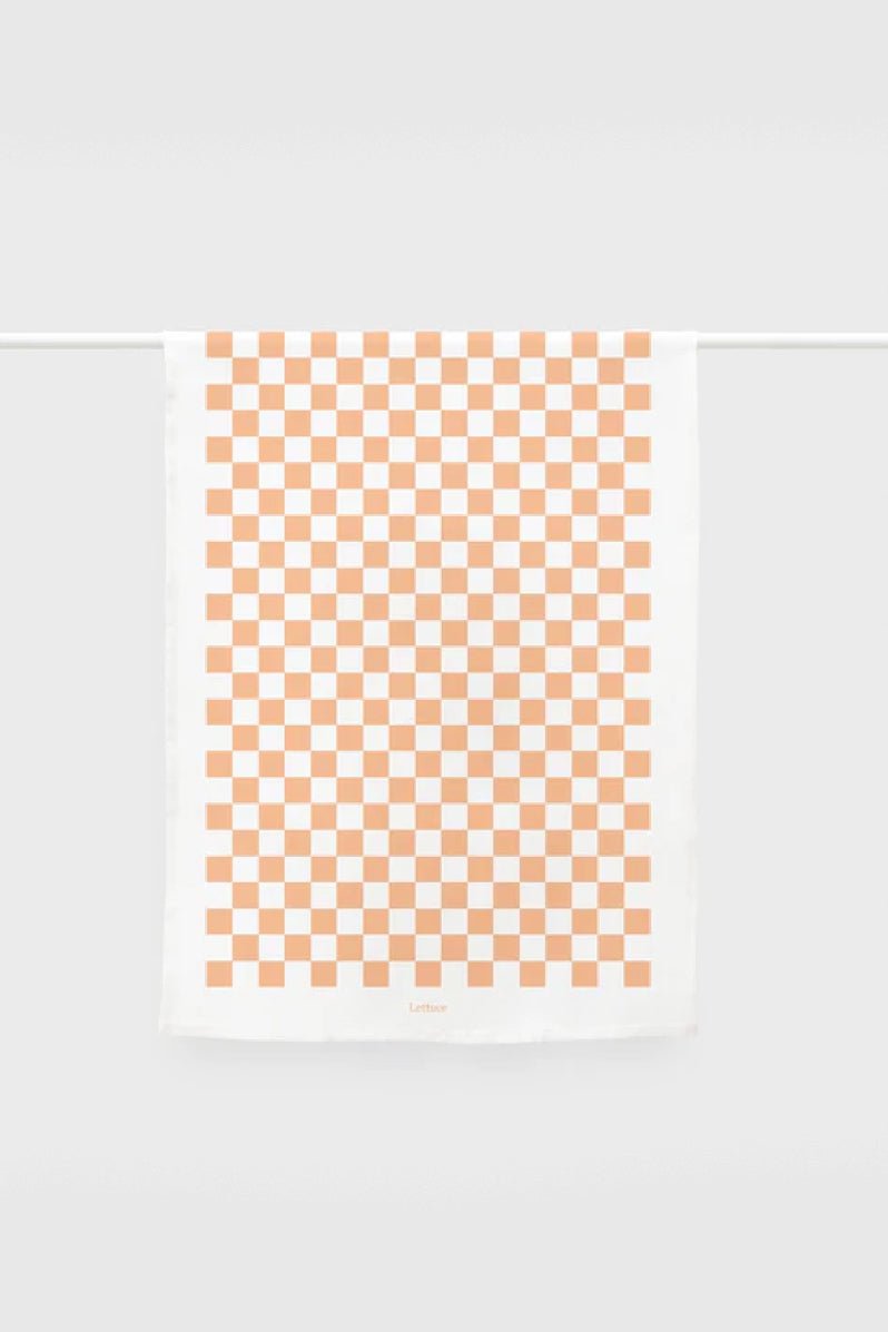 Otto's Corner Store - Lettuce | Tea Towel | Checkers Peach