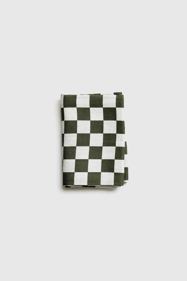 Otto's Corner Store - Lettuce | Tea Towel | Micro Checkers