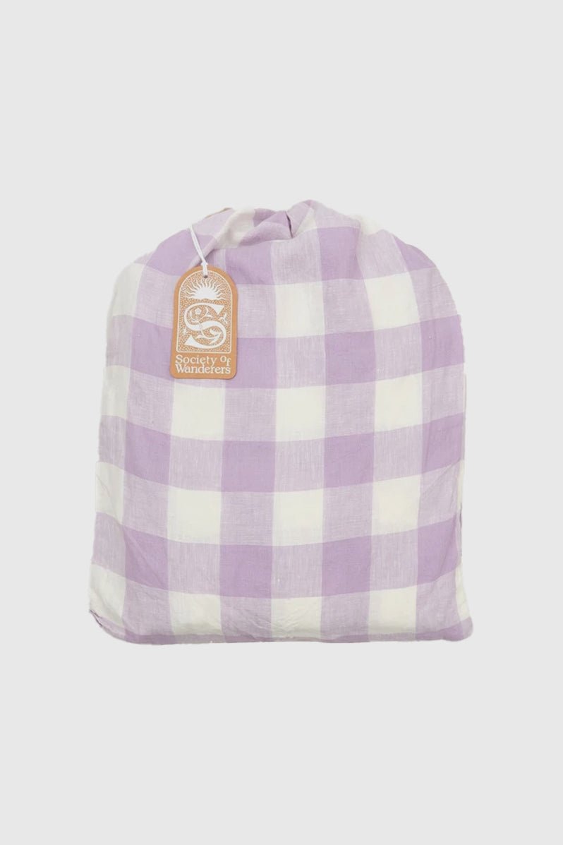 Otto's Corner Store - Lilac Gingham Ruffle Flat Sheet