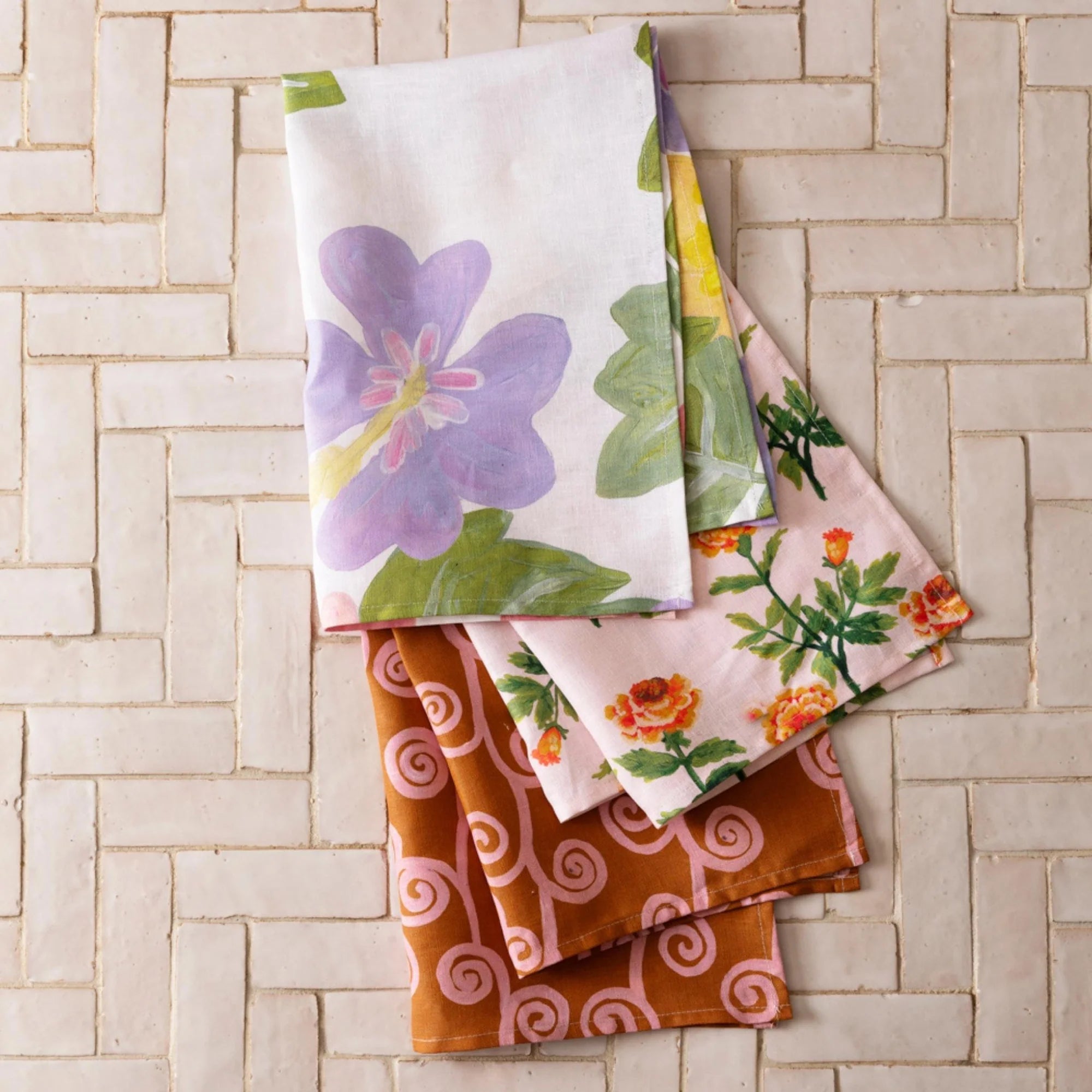 Otto's Corner Store - Loop Tan Pink Tea Towel