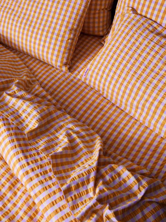 Otto's Corner Store - Mango Seersucker Standard Pillowcase Set