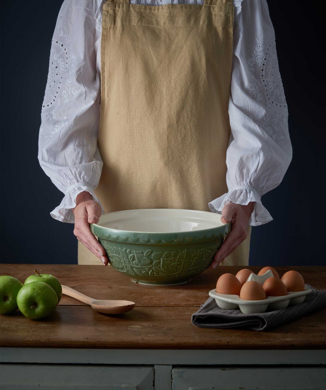 Otto's Corner Store - Mason Cash - In The Forest Owl Dark Green Mixing Bowl - 26cm