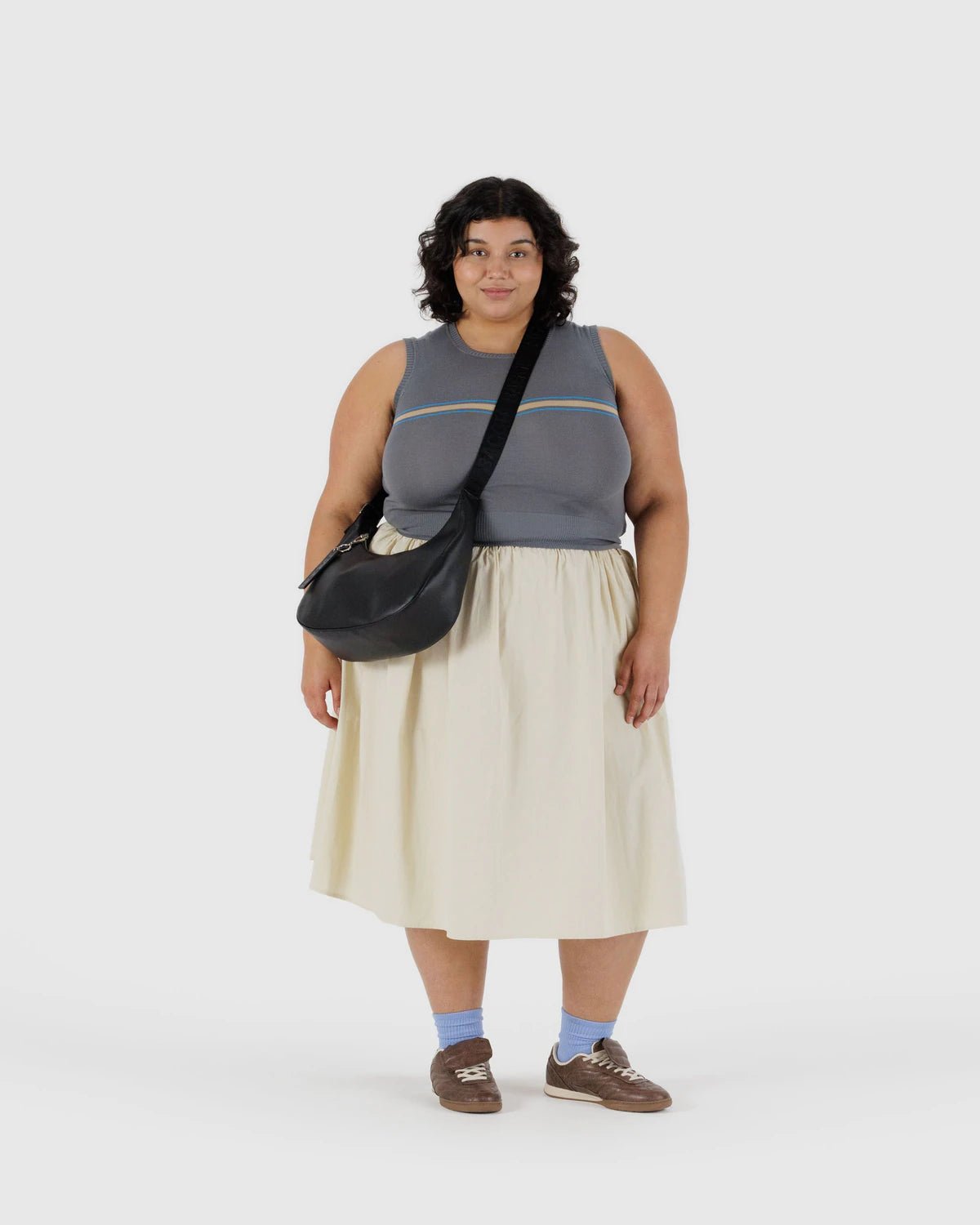 Otto's Corner Store - Medium Recycled Leather Crescent Bag - Black