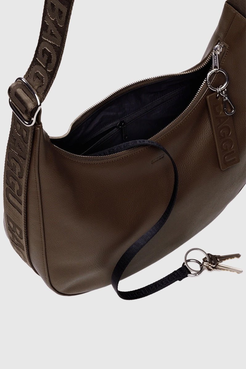 Otto's Corner Store - Medium Recycled Leather Crescent Bag - Brown
