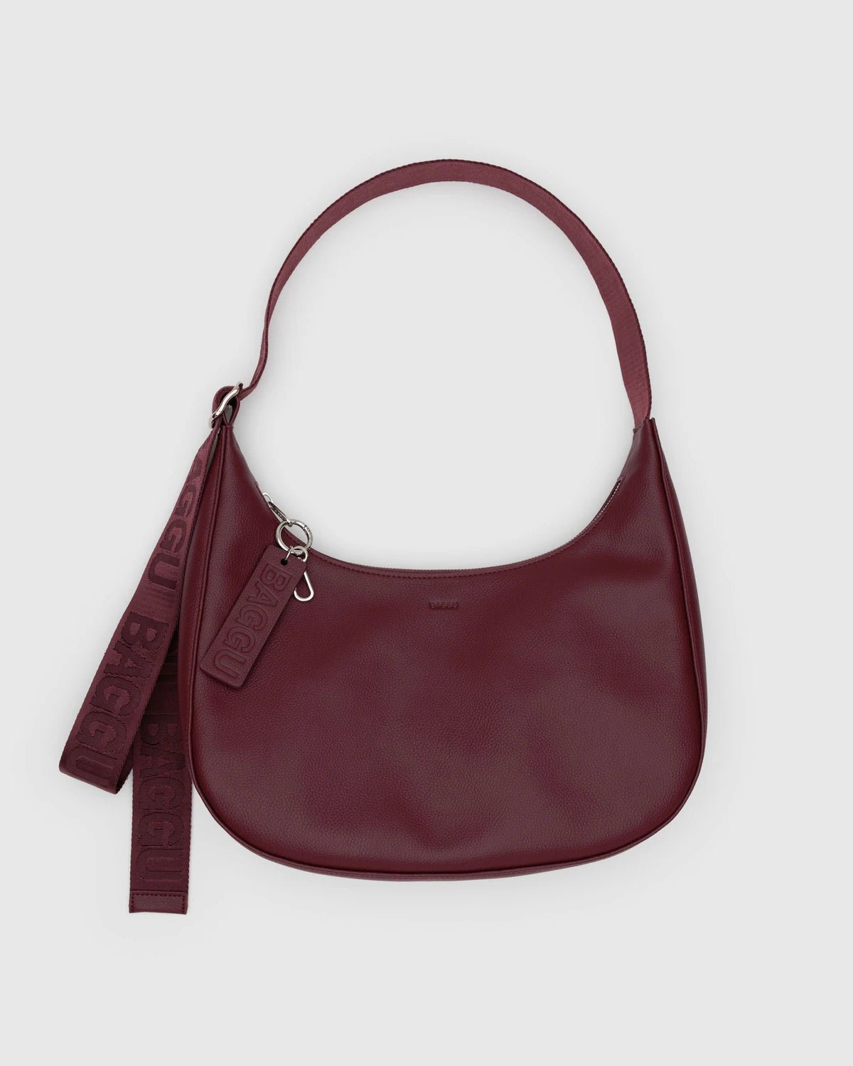 Otto's Corner Store - Medium Recycled Leather Crescent Bag - Mahogony