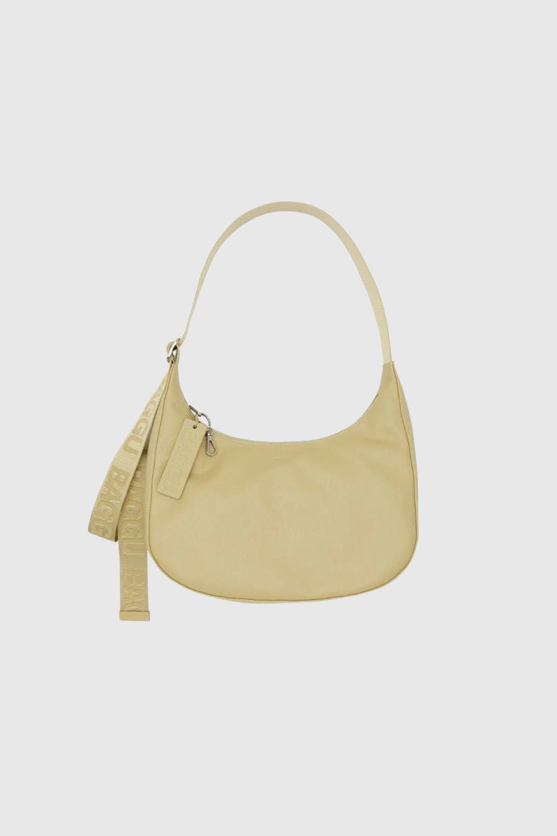 Otto's Corner Store - Medium Recycled Leather Crescent Bag - Straw