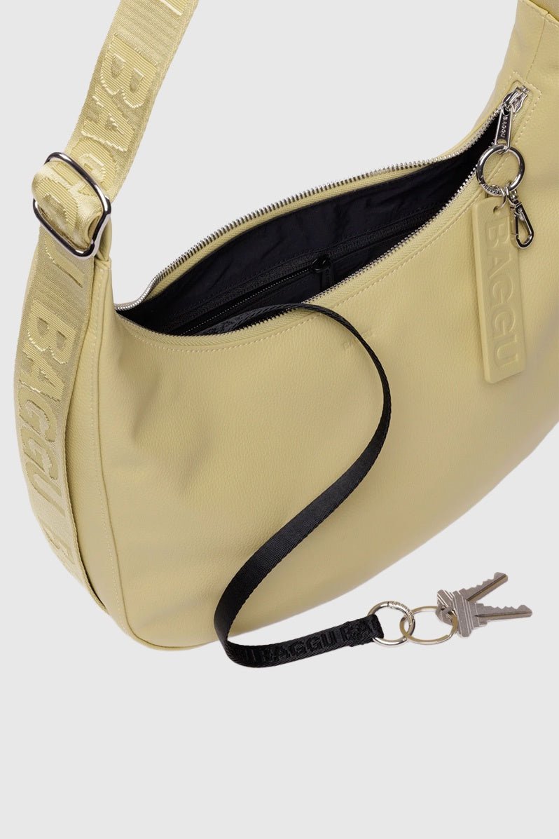 Otto's Corner Store - Medium Recycled Leather Crescent Bag - Straw