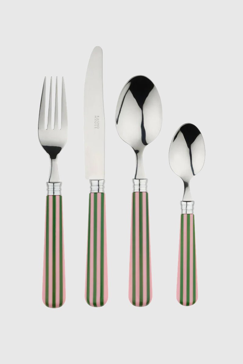 Otto's Corner Store - Pink & Green Stripe Cutlery Set