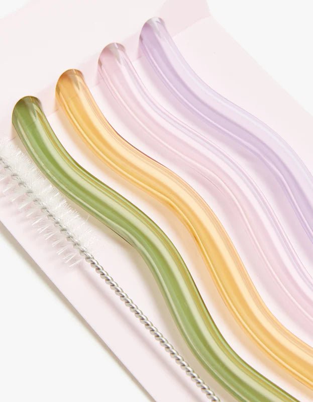 Otto's Corner Store - Reusable Glass Straws - Wavy