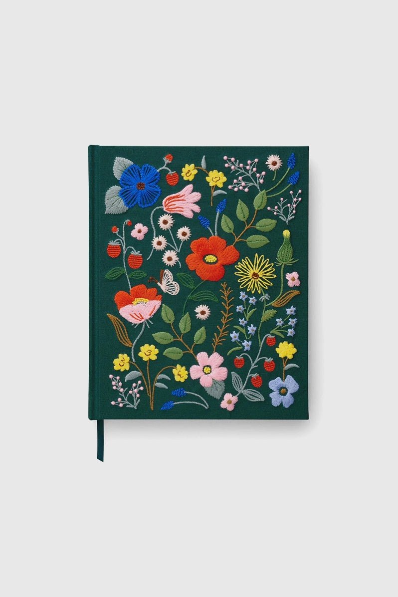 Otto's Corner Store - Rifle Paper Co - Embroidered Fabric Sketchbook - Strawberry Fields