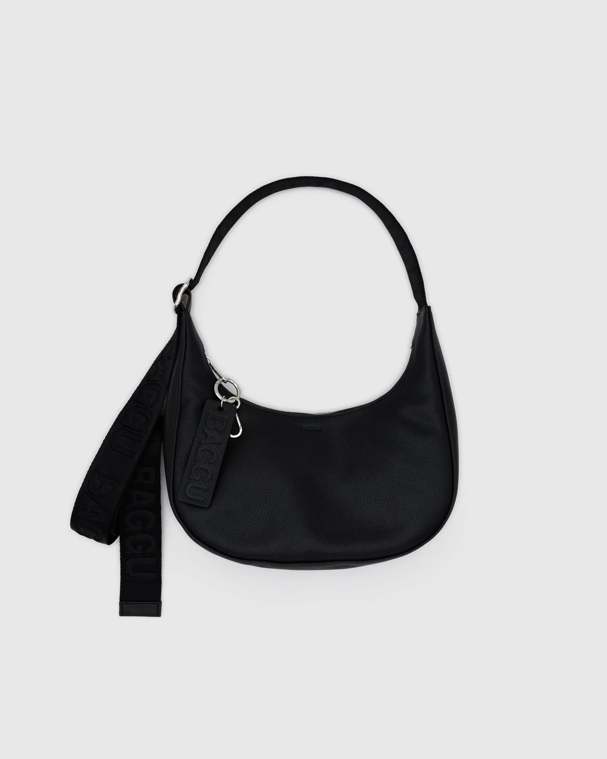 Otto's Corner Store - Small Recycled Leather Crescent Bag - Black
