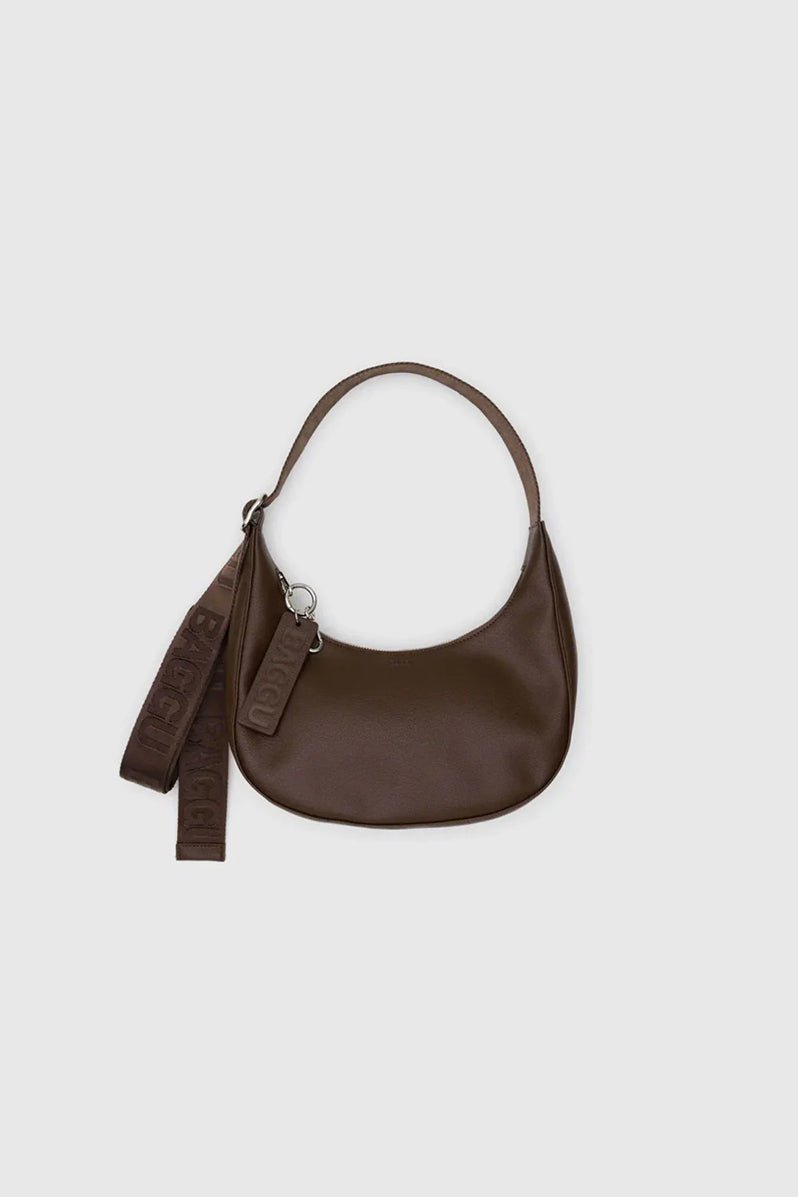 Otto's Corner Store - Small Recycled Leather Crescent Bag - Brown