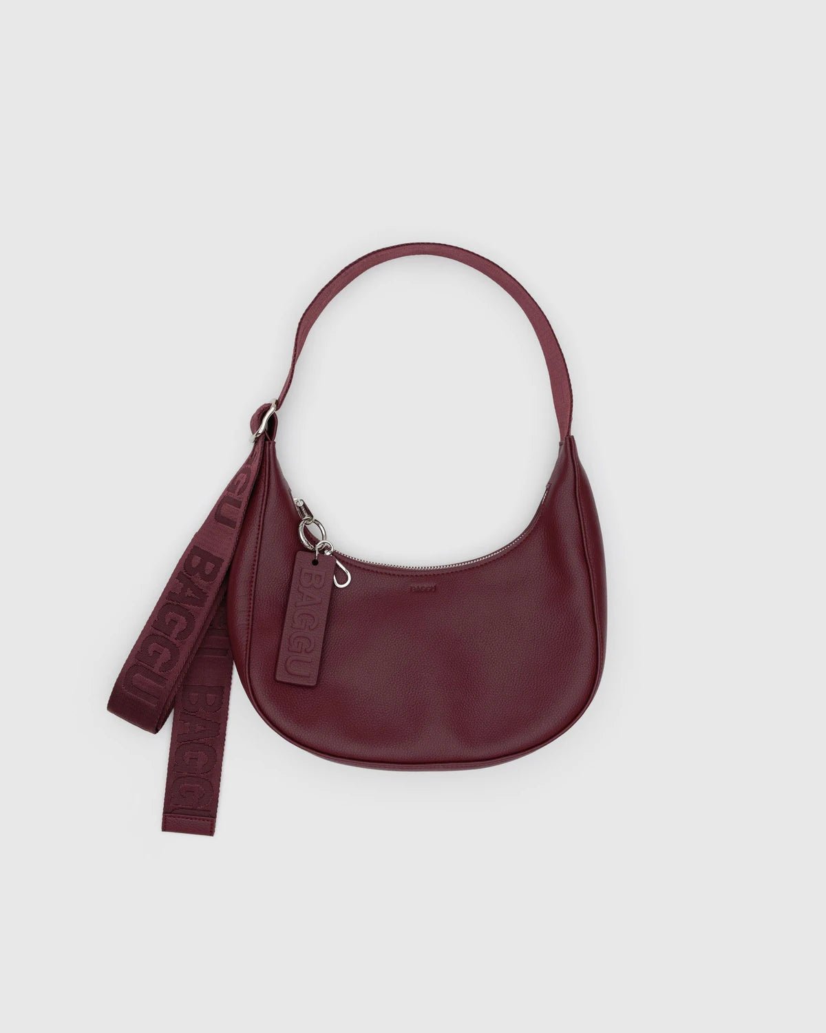 Otto's Corner Store - Small Recycled Leather Crescent Bag - Mahogony