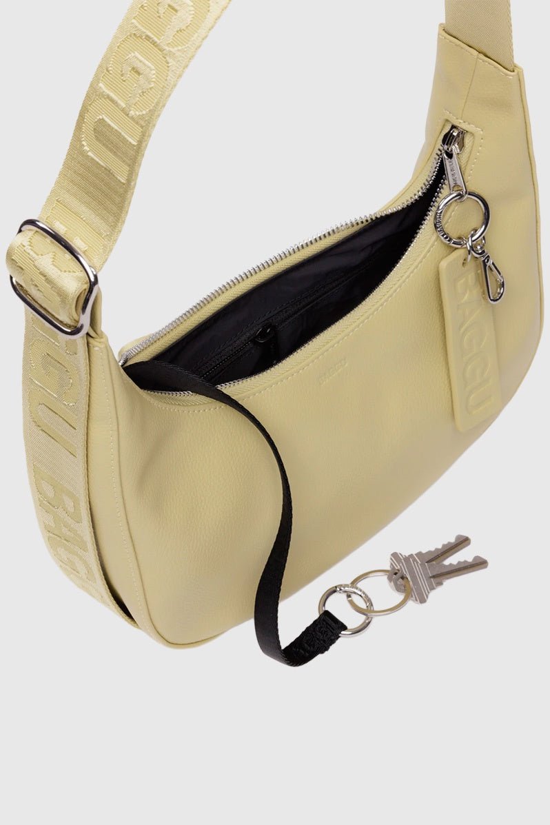 Otto's Corner Store - Small Recycled Leather Crescent Bag - Straw