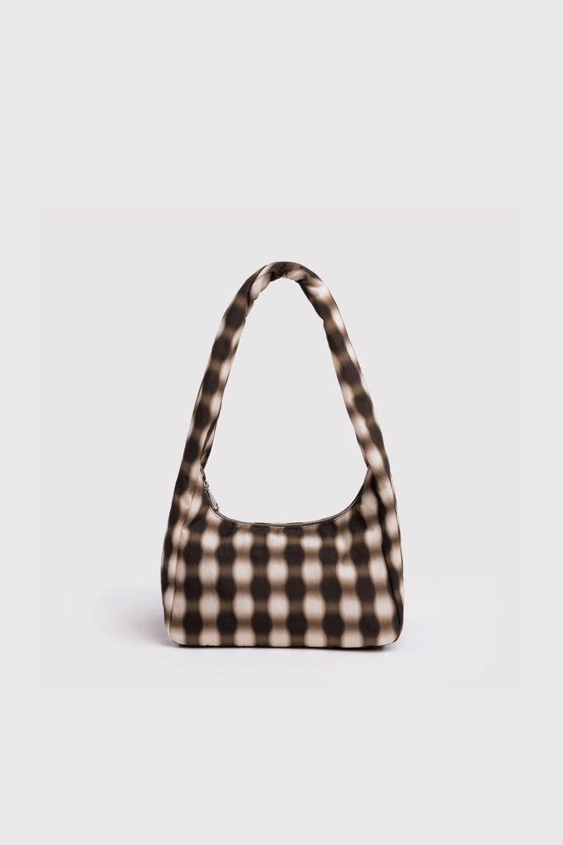 Baggu | Small Nylon Meringue Bag - Blurred Brown Gingham