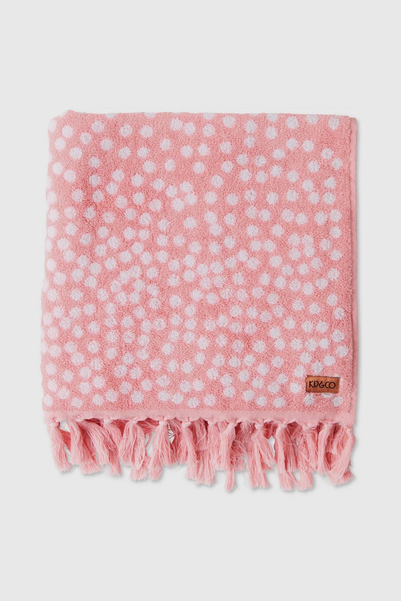 Otto's Corner Store - Strawberry Lamington Terry Bath Sheet / Beach Towel