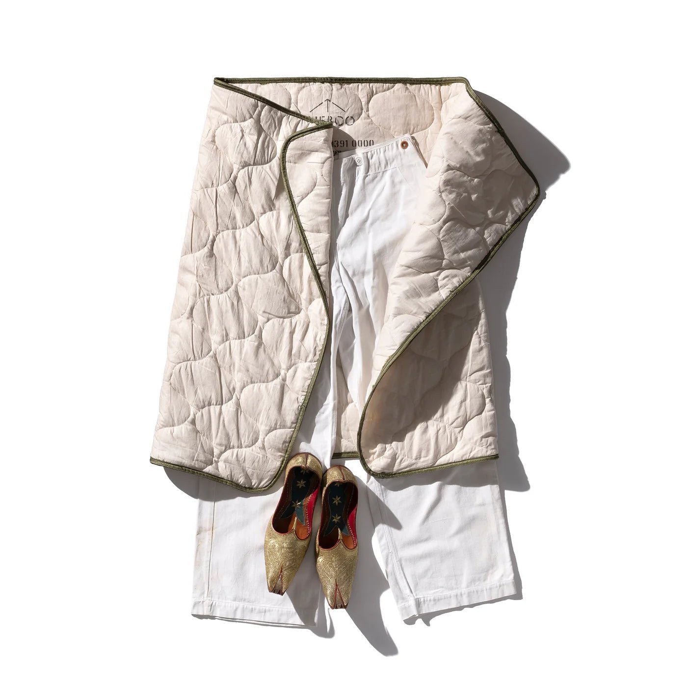 Otto's Corner Store - Vintage Parachute Line Quilted Blanket / Olive