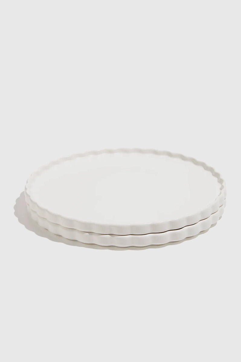 Otto's Corner Store - Wave Ceramic Dinner Plate - Set of 2 - White