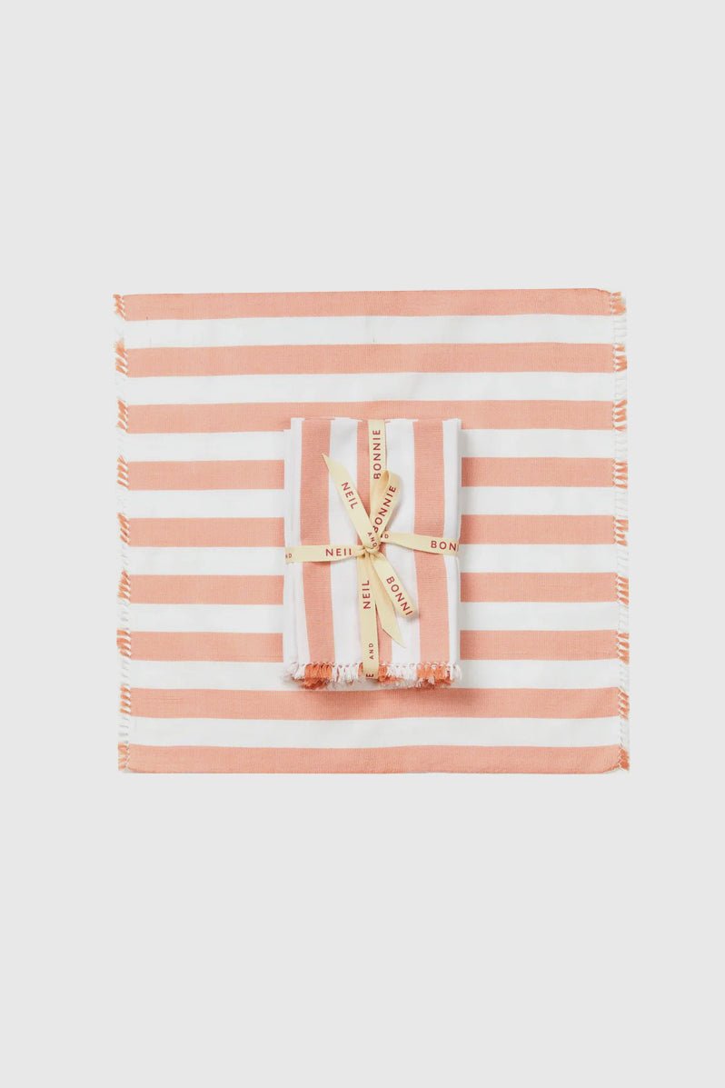 Otto's Corner Store - Woven Stripe Napkins - Pink (set of 6)