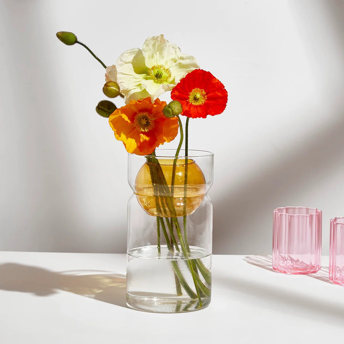 Otto's Corner Store - BALANCE VASE - CLEAR + AMBER