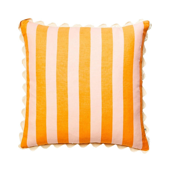 Otto's Corner Store - Bold Stripe Orange Pink 60cm Cushion