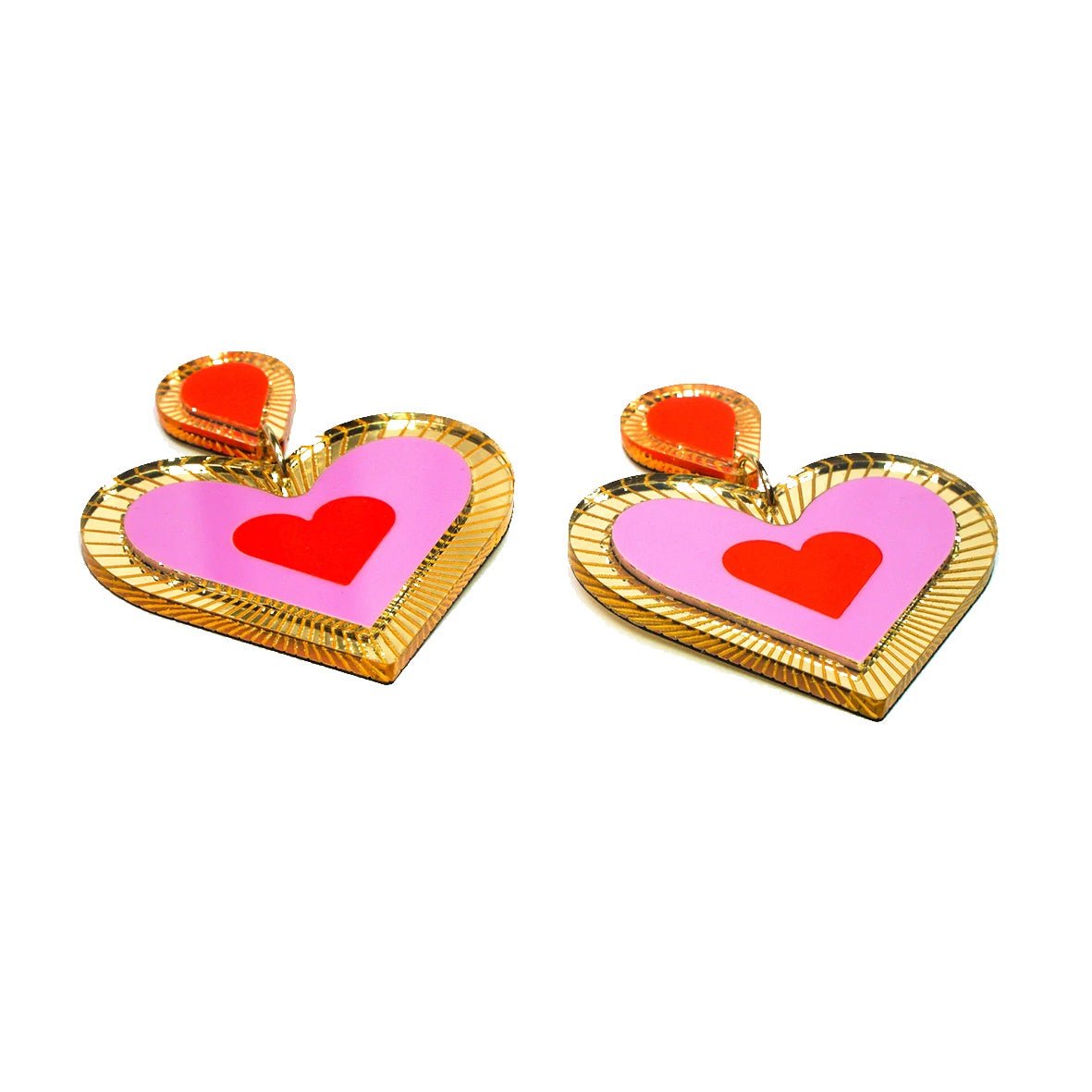 Otto's Corner Store - Clementine Statement Earrings - Fuchsia & Neon Red