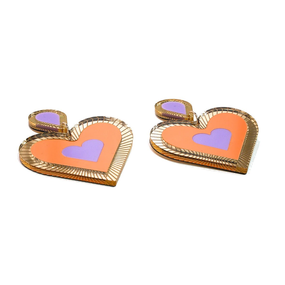 Otto's Corner Store - Clemintine Statement Earrings - Peach & Lavender