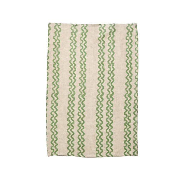 Otto's Corner Store - Double Waves Green Tea Towel