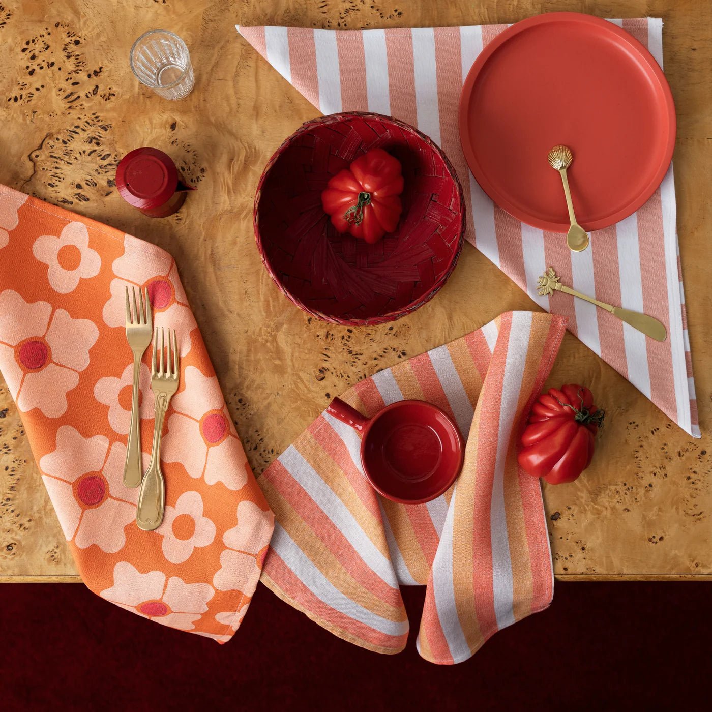 Otto's Corner Store - Florence Stripe Napkins - Pink (set of 6)