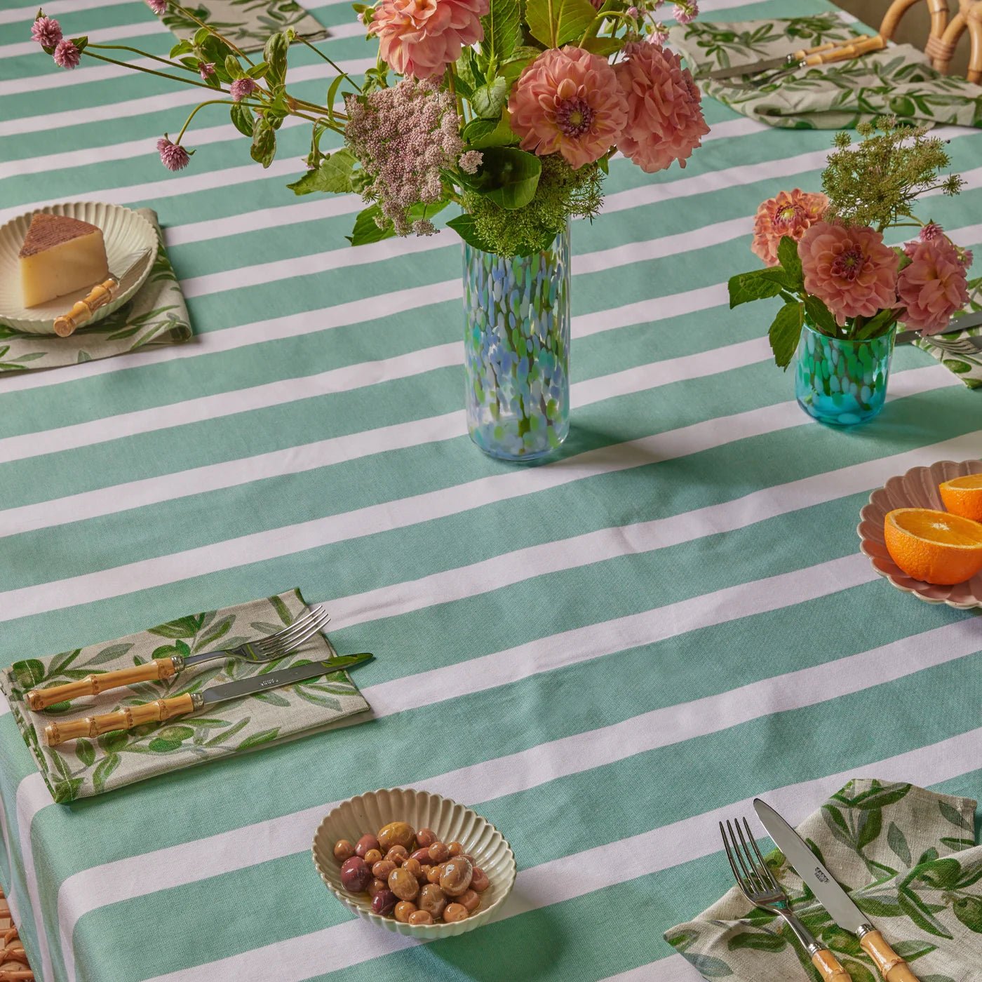 Otto's Corner Store - Florence Stripe Tablecloth - Pistachio