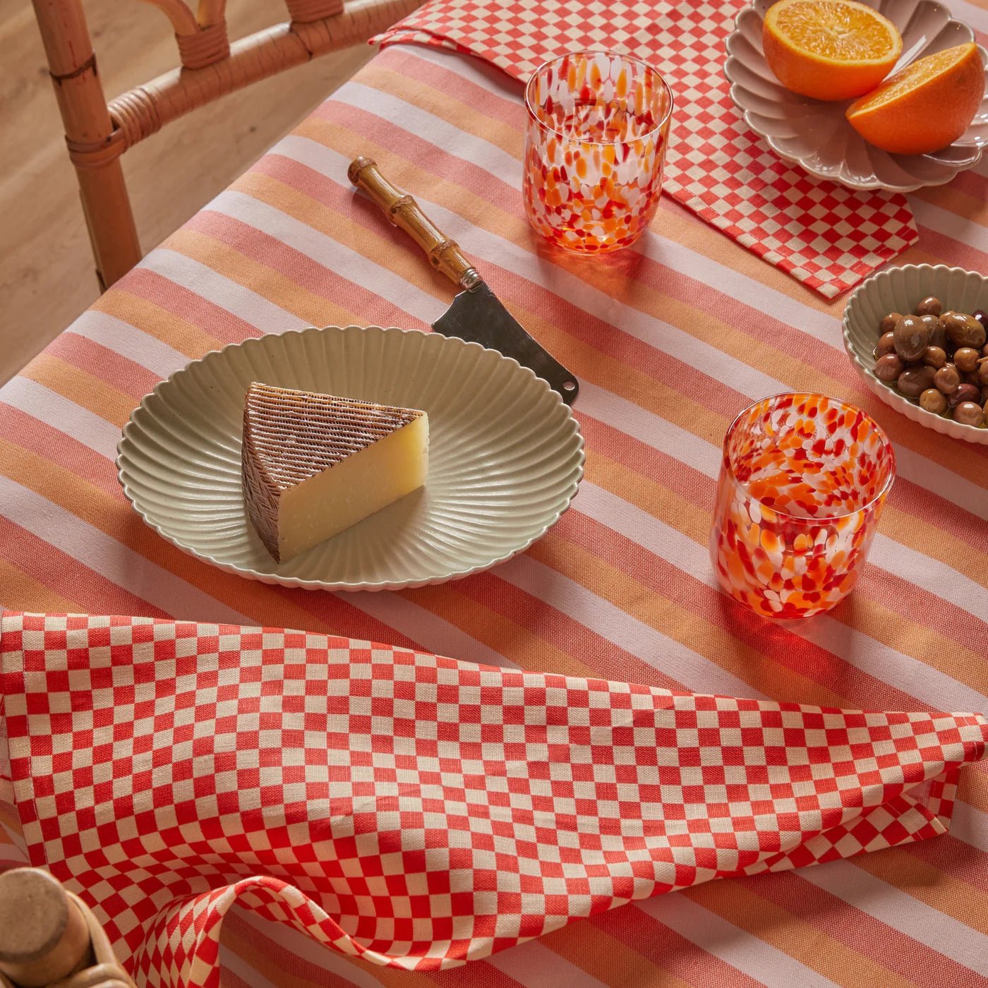 Otto's Corner Store - Florence Stripe Tablecloth - Red